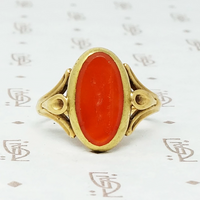 Antique Hunting Dog Intaglio 18k Gold Ring
