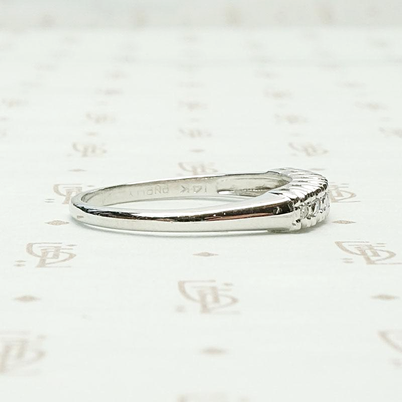 Retro Diamond Band with Architectural Lines, right view