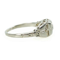 1930's White Gold Diamond set Engagement ring with Floral motif