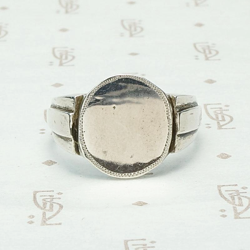 Deco Sterling Silver Signet Ring
