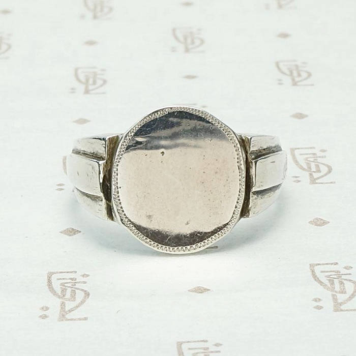 Deco Sterling Silver Signet Ring