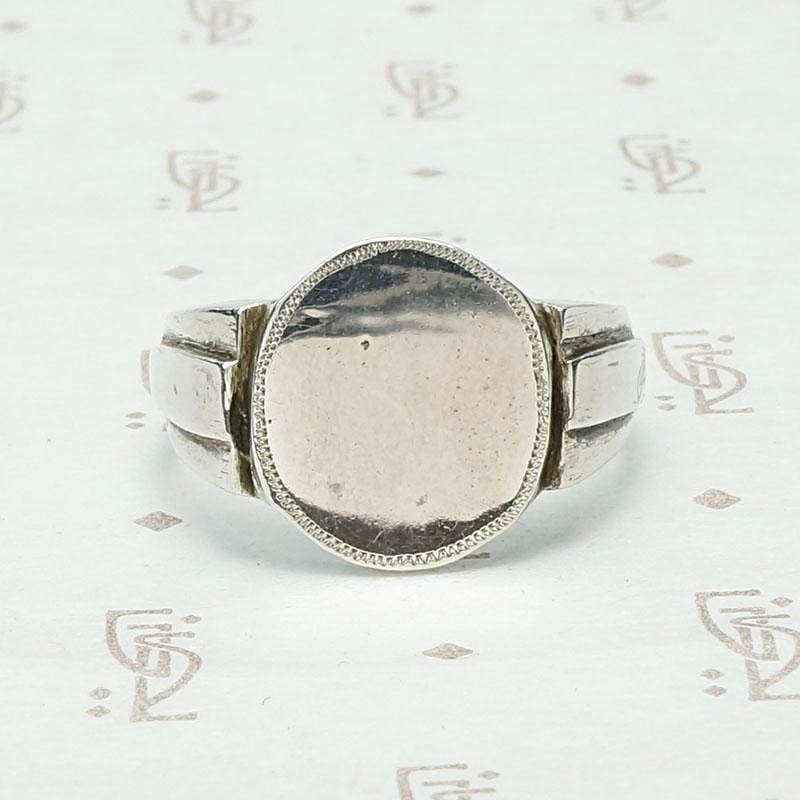 Deco Sterling Silver Signet Ring