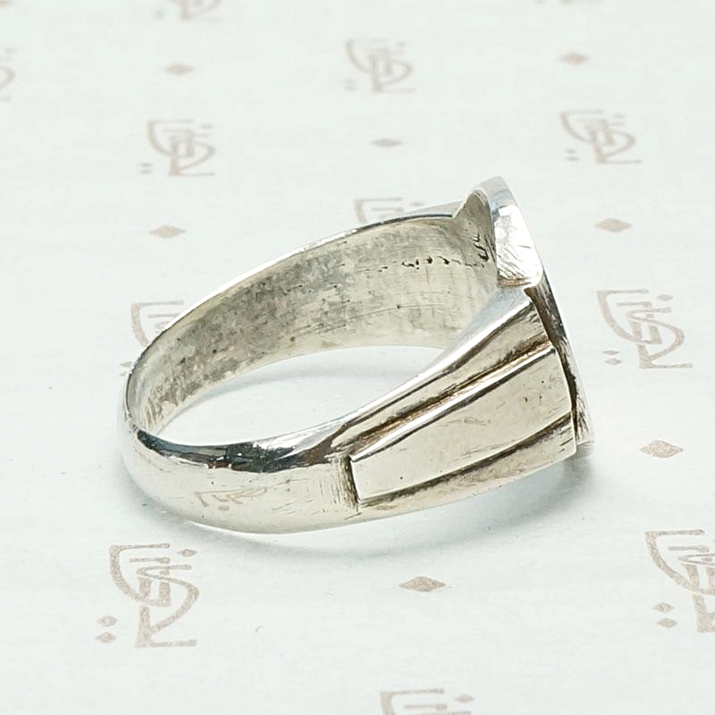 Deco Sterling Silver Signet Ring