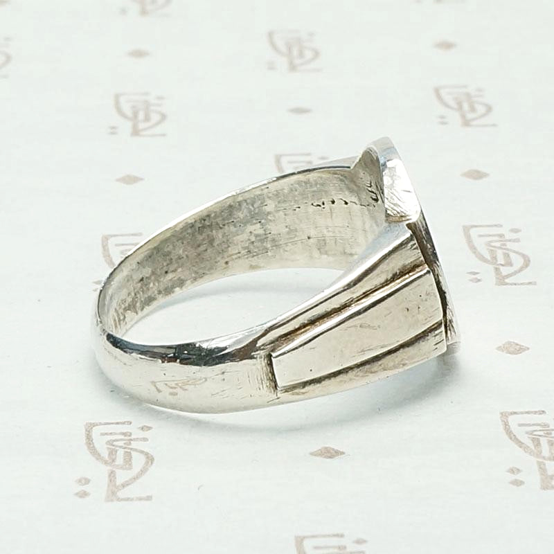 Deco Sterling Silver Signet Ring