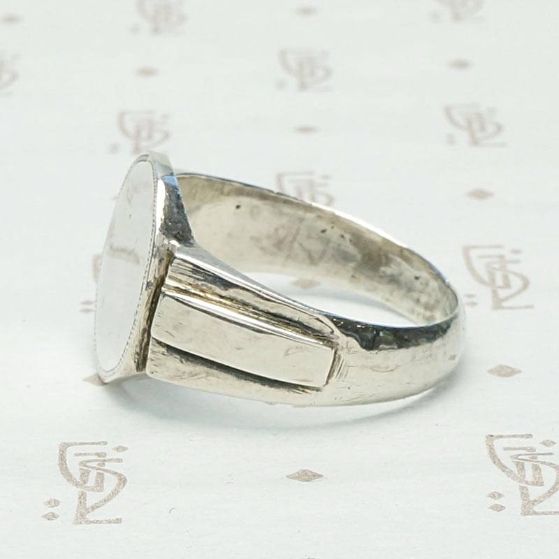 Deco Sterling Silver Signet Ring