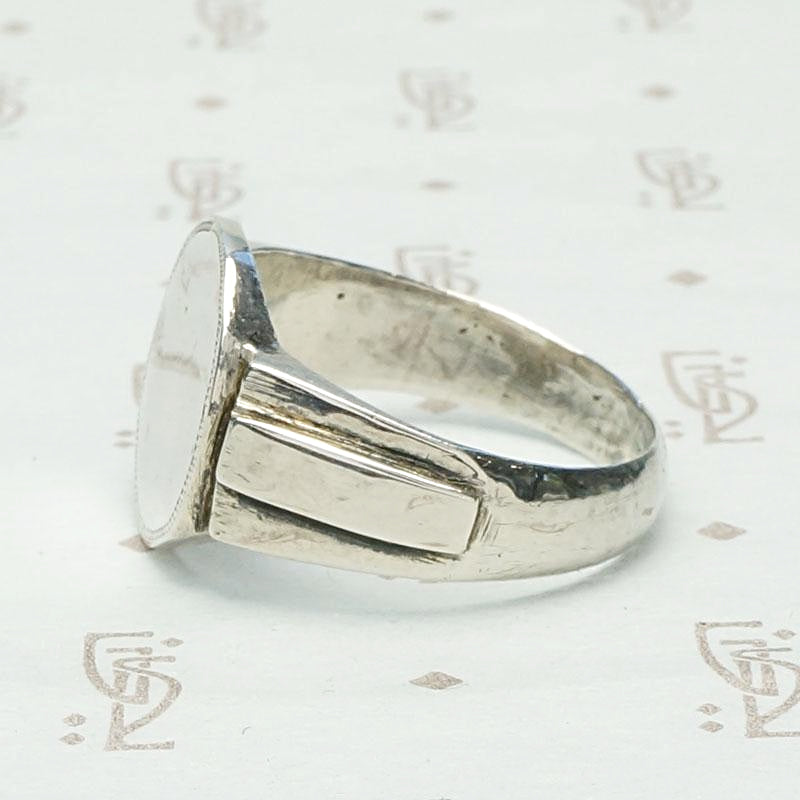 Deco Sterling Silver Signet Ring