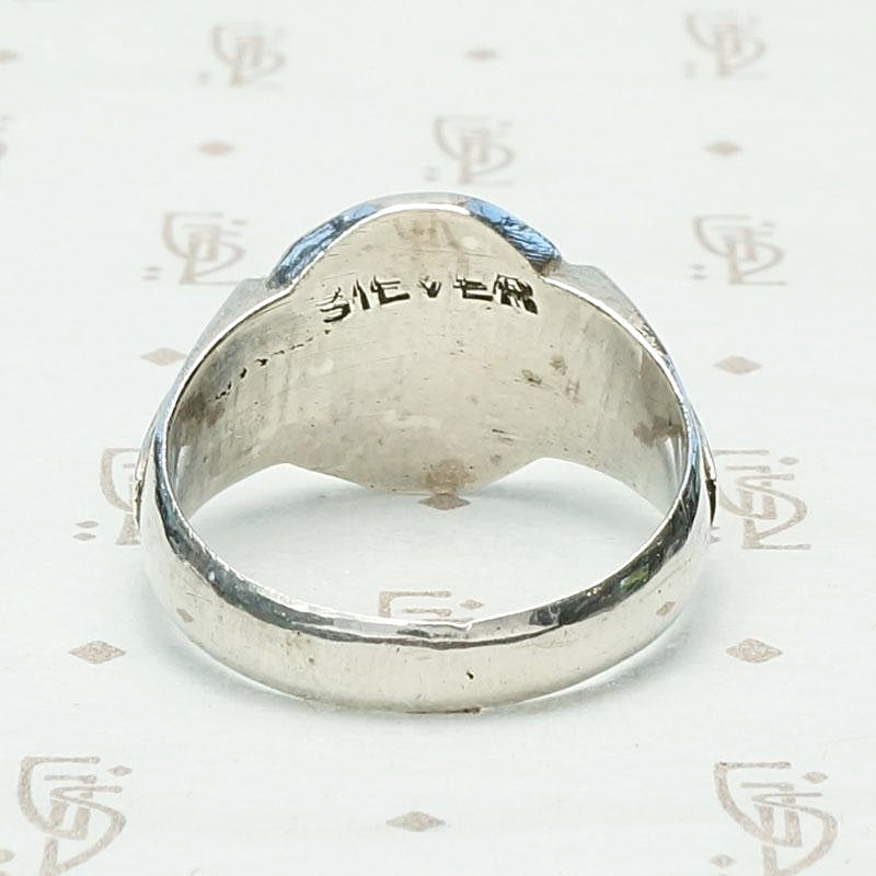 Deco Sterling Silver Signet Ring