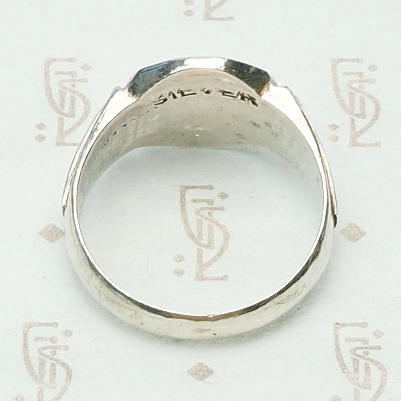 Deco Sterling Silver Signet Ring
