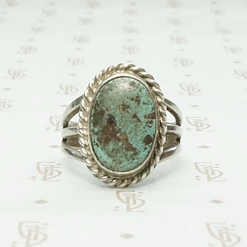 Subtle Green Turquoise in Hand Made Silver Setting