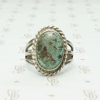 Subtle Green Turquoise in Hand Made Silver Setting