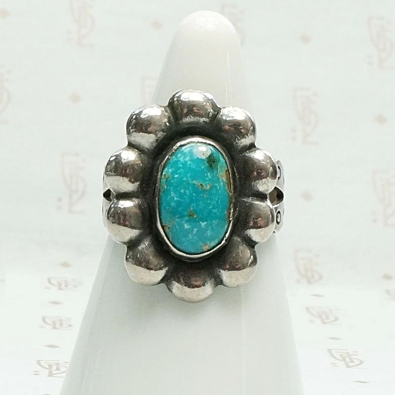 Cheerful Daisy Ring in Turquoise & Silver