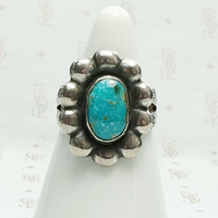 Cheerful Daisy Ring in Turquoise & Silver