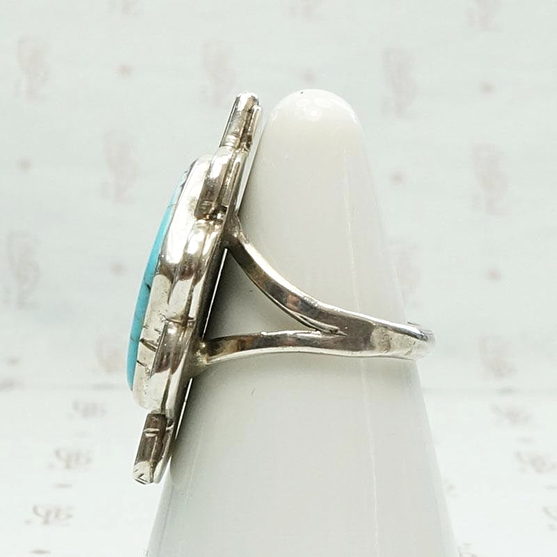 Abstract "Eye" Ring in Turquoise & Silver