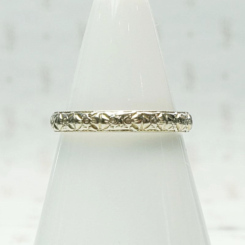 Ring of Flowers Art Deco Wedding Band
