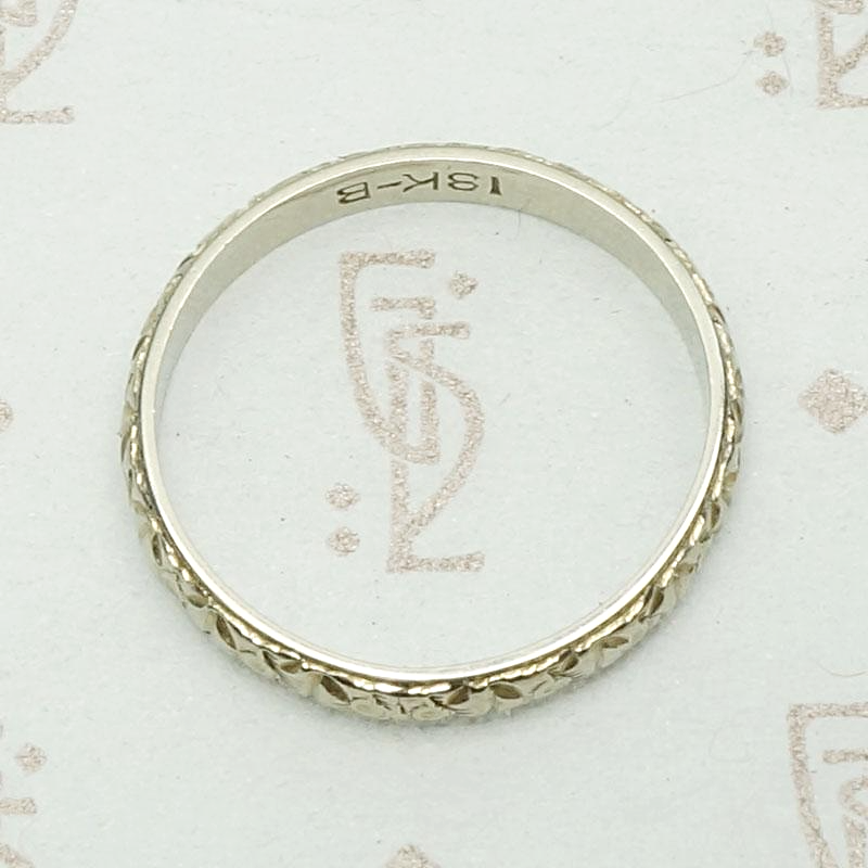Ring of Flowers Art Deco Wedding Band