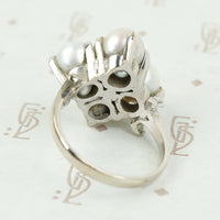 1960's Baroque Grey Pearl Cocktail Ring