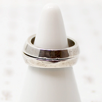 Stacking Silver Bands with Spiny Oyster Inlay
