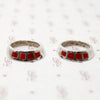 Stacking Silver Bands with Spiny Oyster Inlay