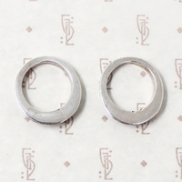 Stacking Silver Bands with Spiny Oyster Inlay