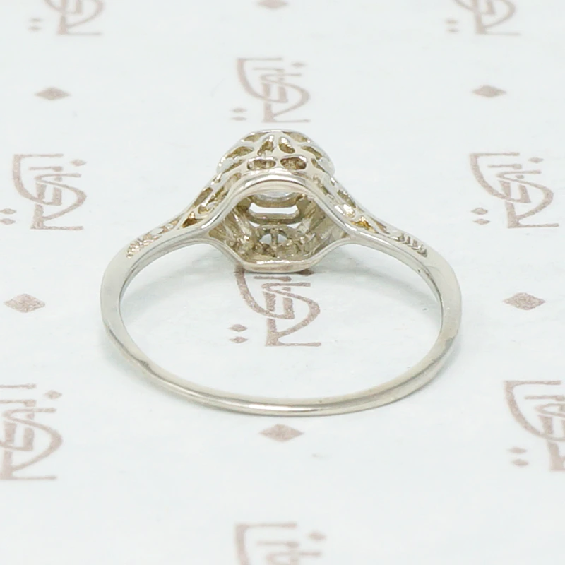 Petite Filigree Diamond Solitaire Ring