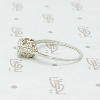Petite Filigree Diamond Solitaire Ring