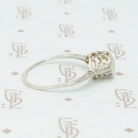 Petite Filigree Diamond Solitaire Ring