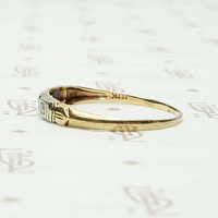 Geometric Art Deco Two Tone Gold & Diamond Band, side view