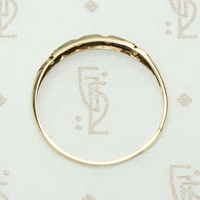 Geometric Art Deco Two Tone Gold & Diamond Band, top view