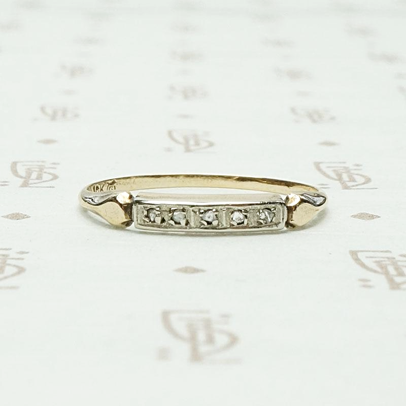 Rose Cut Diamond Deco Two Tone Band
