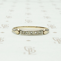 Rose Cut Diamond Deco Two Tone Band