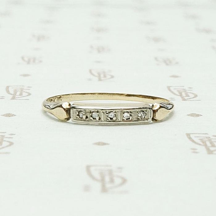 Rose Cut Diamond Deco Two Tone Band