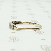Rose Cut Diamond Deco Two Tone Band, side view