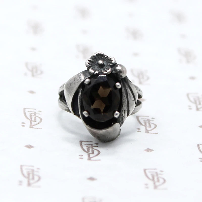 Dreamy Smokey Quartz Ring in Silver