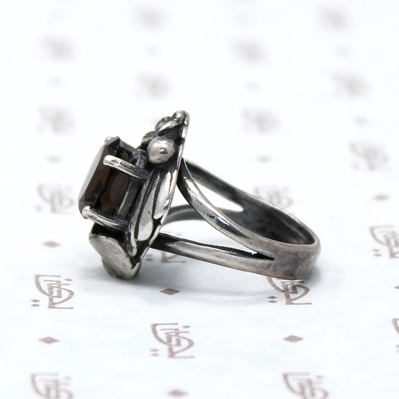 Dreamy Smokey Quartz Ring in Silver