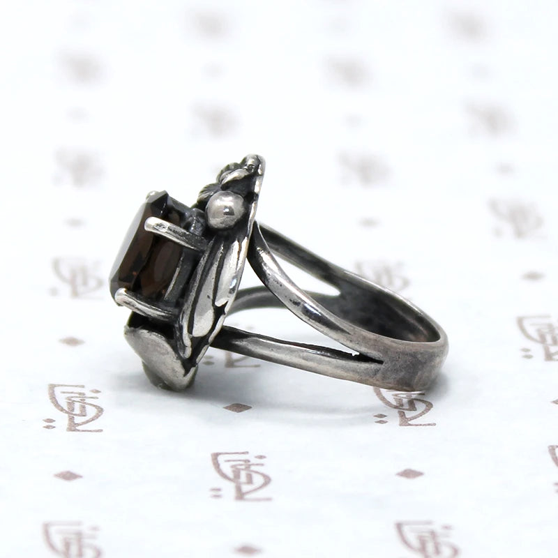 Dreamy Smokey Quartz Ring in Silver
