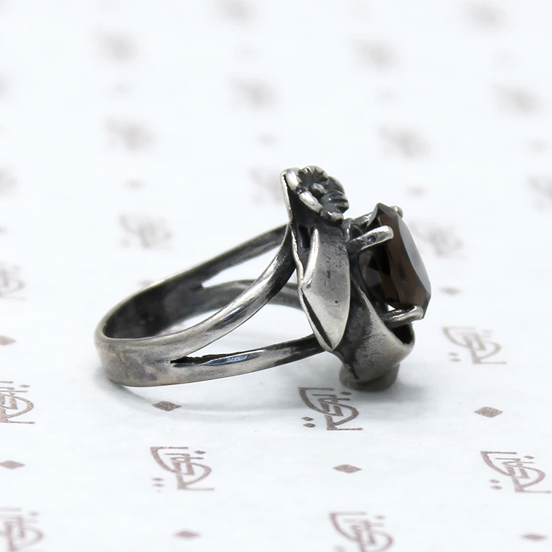 Dreamy Smokey Quartz Ring in Silver