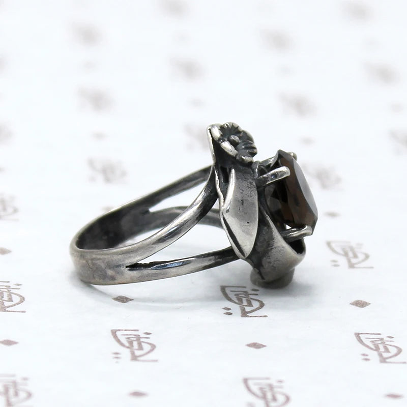 Dreamy Smokey Quartz Ring in Silver