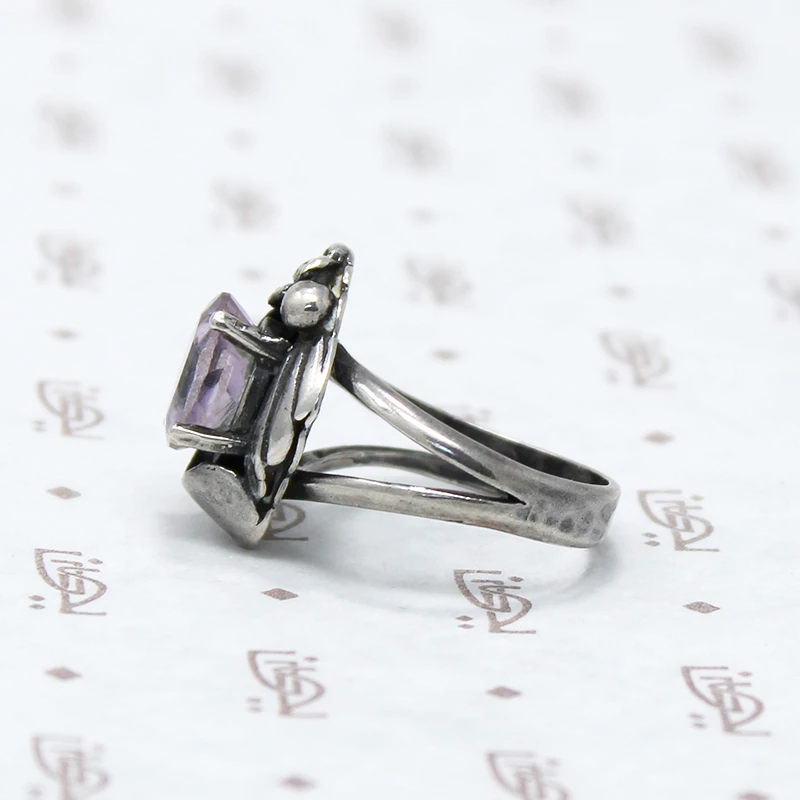 Lilac Colored Amethyst in Silver Ring