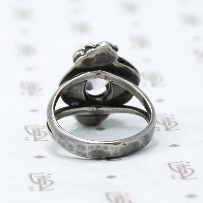 Lilac Colored Amethyst in Silver Ring