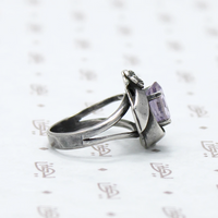 Lilac Colored Amethyst in Silver Ring