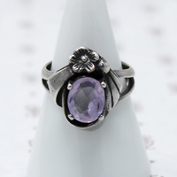 Lilac Colored Amethyst in Silver Ring