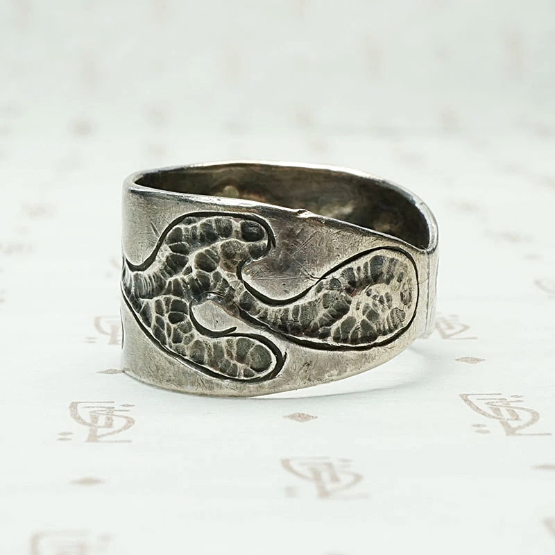 Unusual Signed Sterling Silver Band