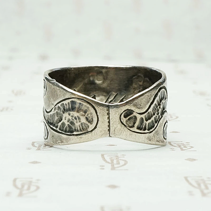 Unusual Signed Sterling Silver Band