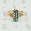 Victorian Pearl and Turquoise Ring in Rosy Gold