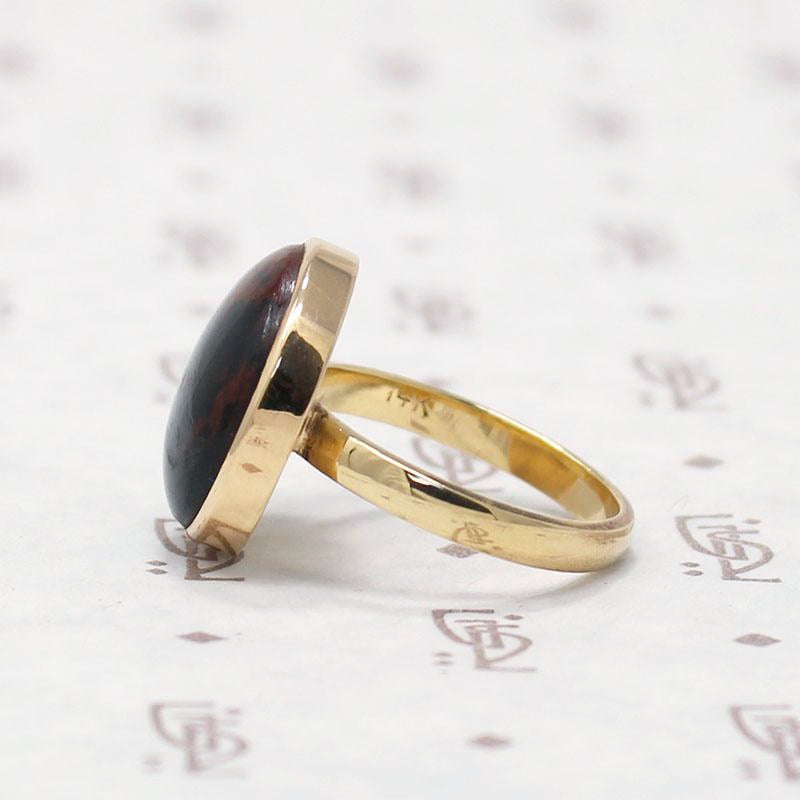 Chunky Gold and Jasper Ring