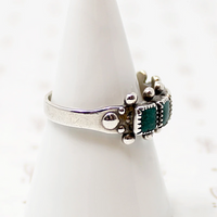 Incredible Green Turquoise in Sterling Silver Band