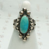 Elaborate Machine Made Turquoise & Silver Ring