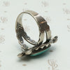 Elaborate Machine Made Turquoise & Silver Ring