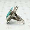 Navette Turquoise Ring with Double Rope Detail