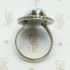 Navette Turquoise Ring with Double Rope Detail